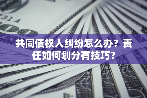 武汉共同债权人纠纷怎么办？责任如何划分有技巧？