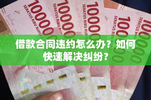 武汉借款合同违约怎么办？如何快速解决纠纷？