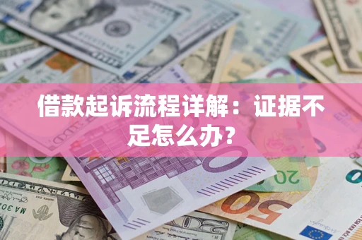 武汉借款起诉流程详解：证据不足怎么办？
