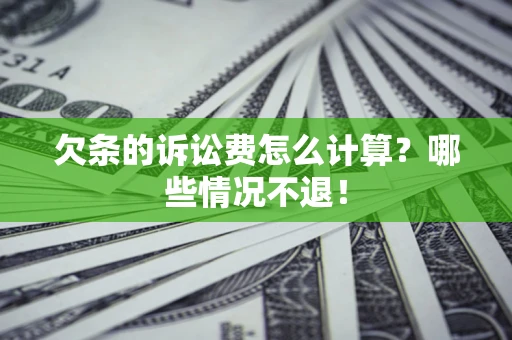 武汉欠条的诉讼费怎么计算？哪些情况不退！